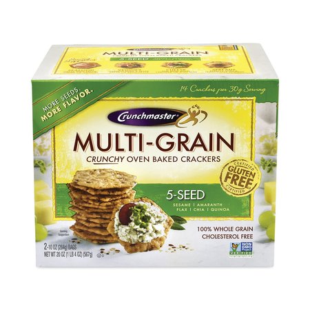 Crunchmaster 5Seed MultiGrain Crunchy Oven Baked Crackers, Whole Wheat, 10 oz Bag, PK2, 2PK 79